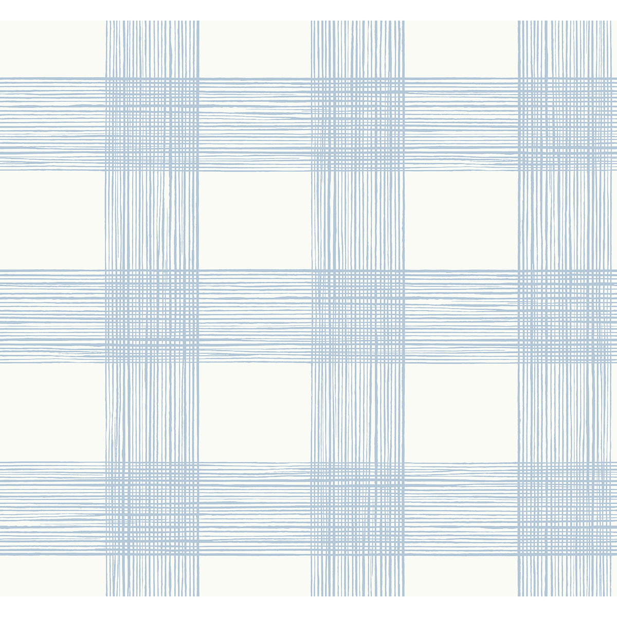 Picture of Scarborough Light Blue Striated Plaid Wallpaper