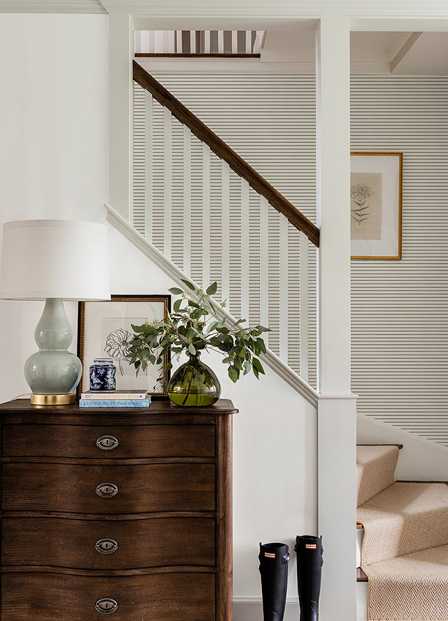 Oliver Green Simple Stripe Wallpaper By Erin Gates - Brewster Wallcovering