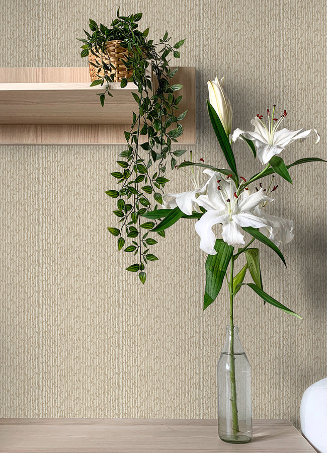 Mackintosh Light Brown Textural Wallpaper - Brewster Wallcovering