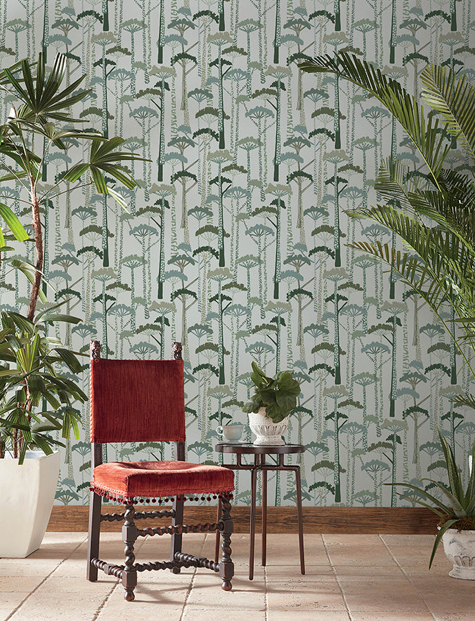 Unify Green Forest Wallpaper - Brewster Wallcovering