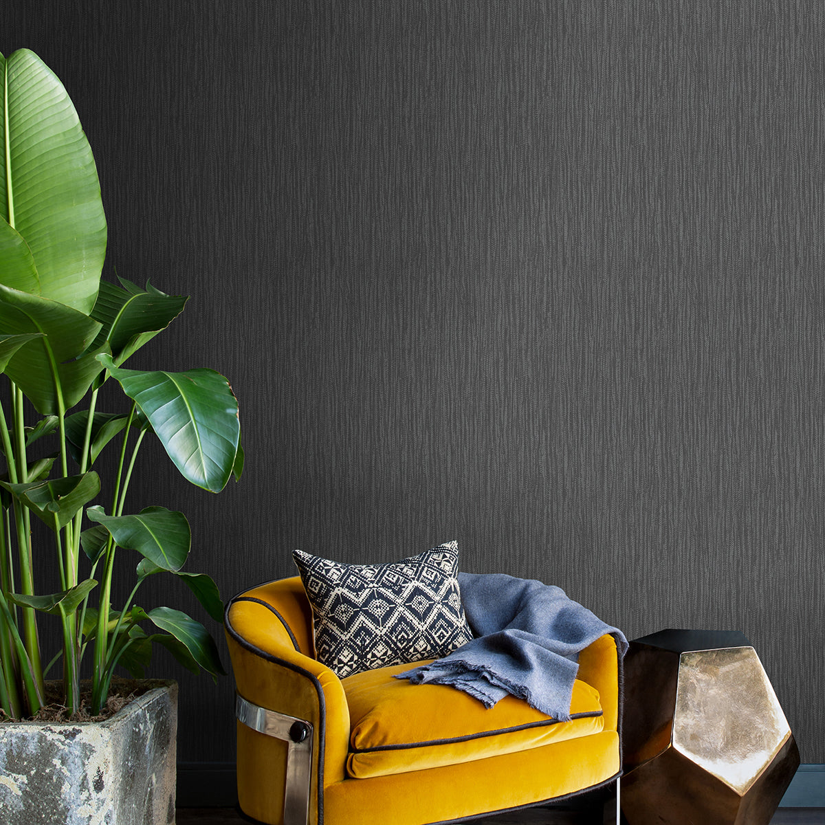 Picture of Abel Charcoal Textured Wallpaper