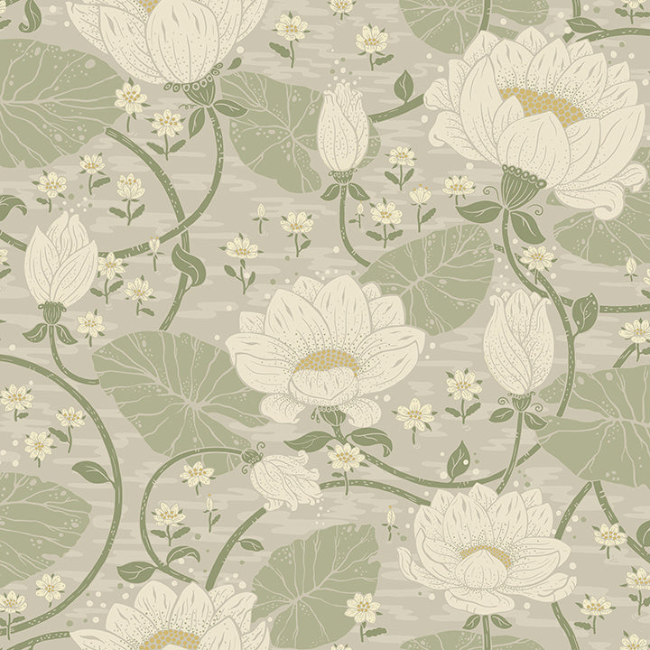 Picture of Eva Light Grey Lotus Dreams Wallpaper