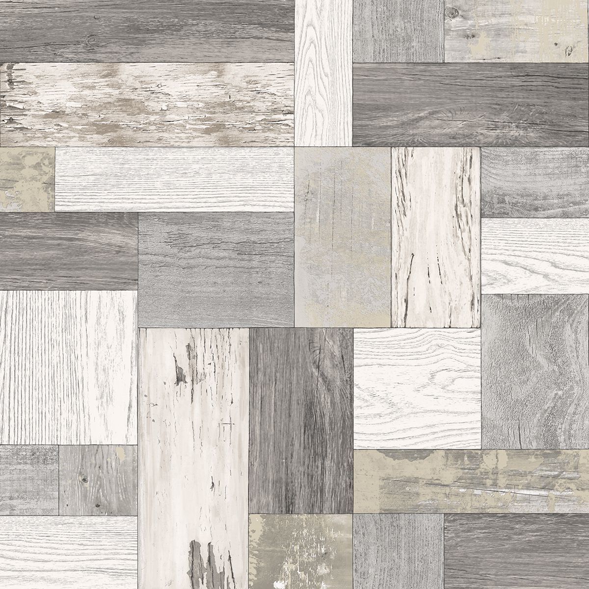 Picture of Knock on Wood Neutral Distressed Wallpaper