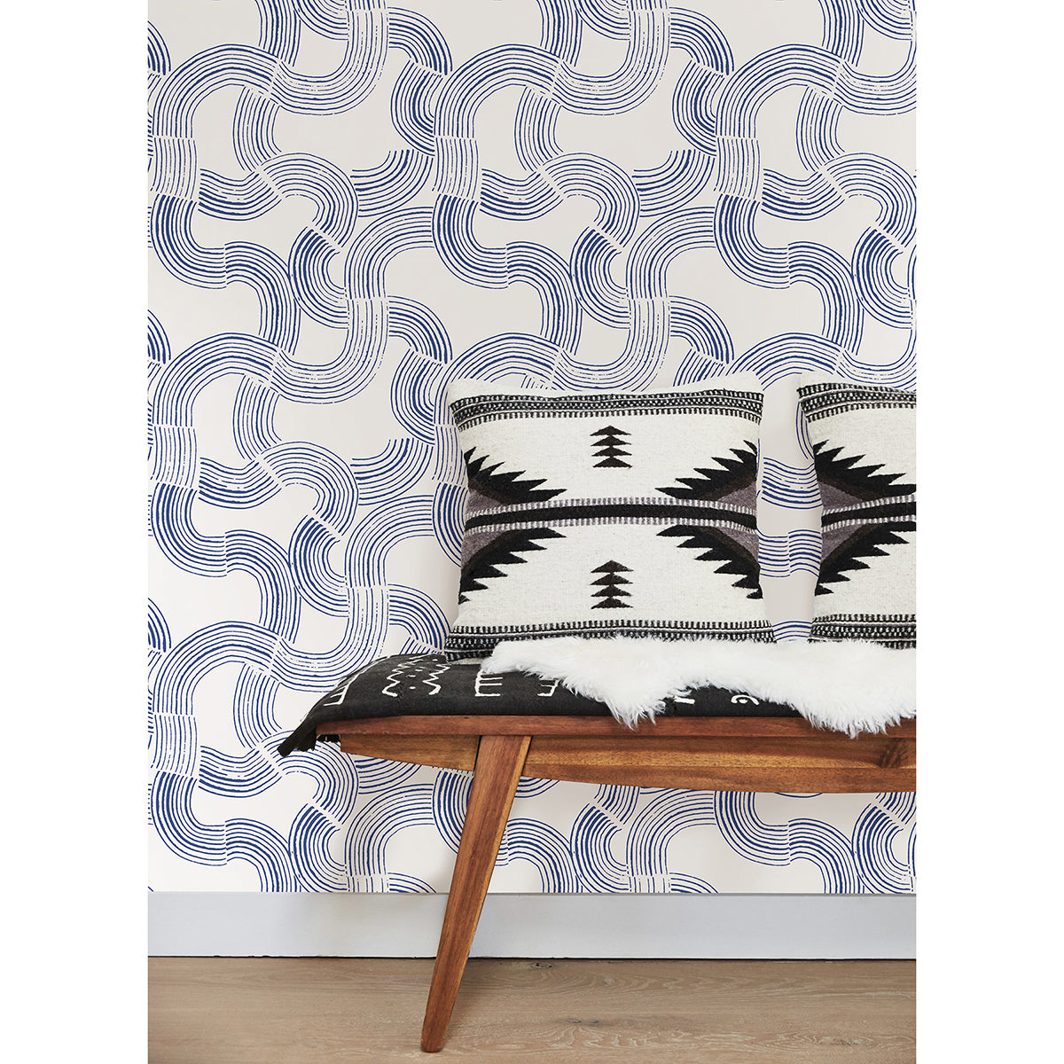 Cobalt Hokime Peel and Stick Wallpaper - Brewster Wallcovering