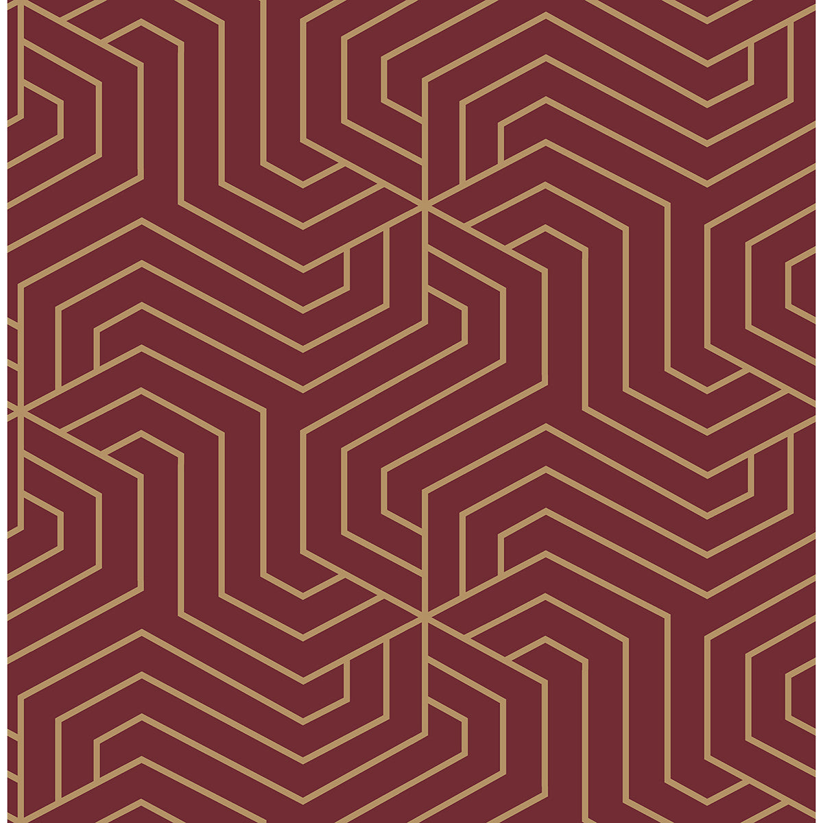 Picture of Burgundy Ramsey Geometric Peel and Stick Wallpaper