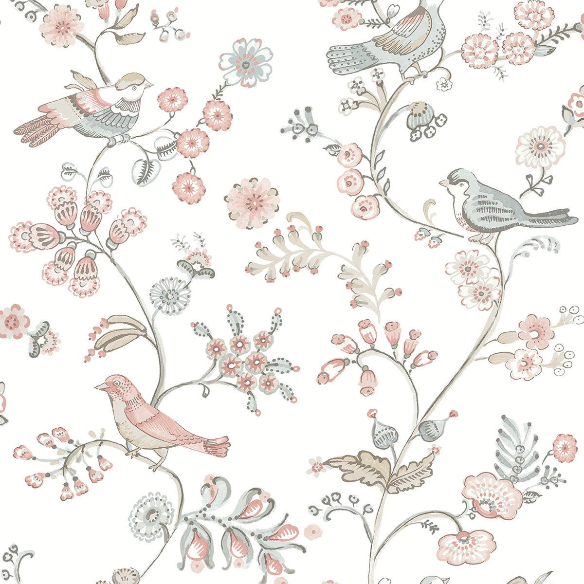 Picture of Jinjur Blush Bird Trail Wallpaper