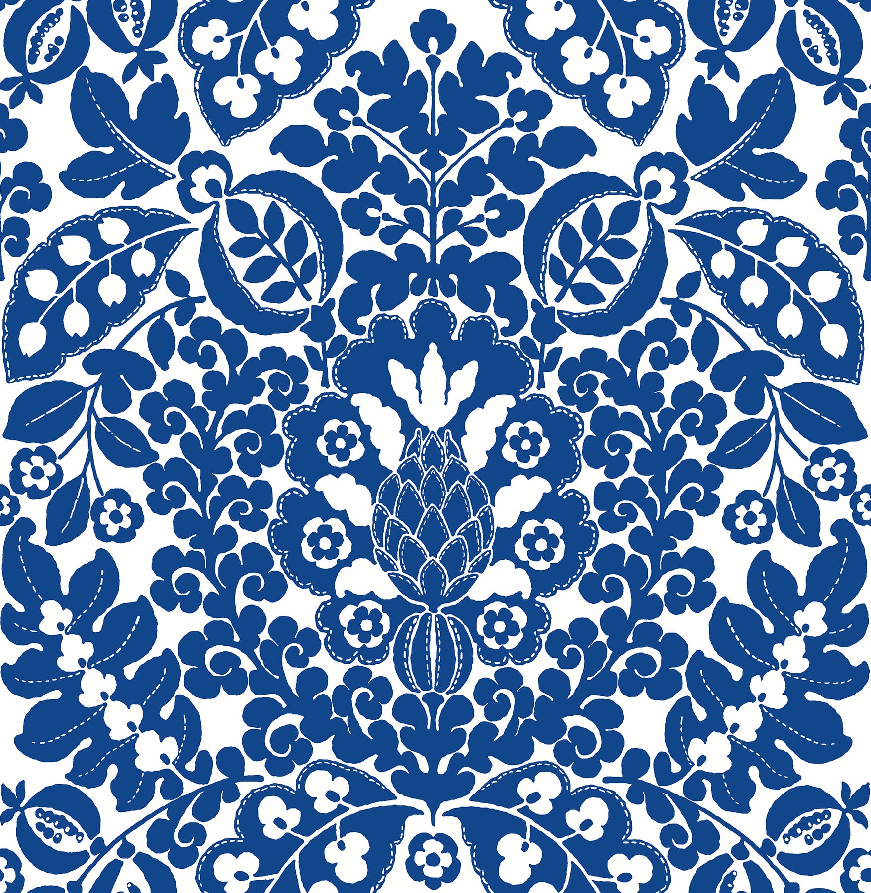 Picture of Marni Blue Fruit Damask Wallpaper