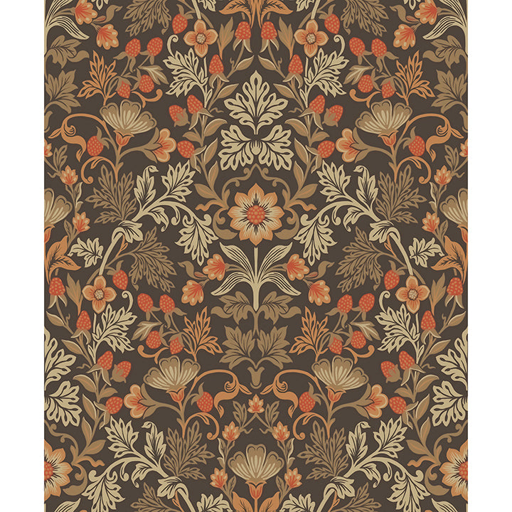 Picture of Lila Orange Strawberry Floral Wallpaper