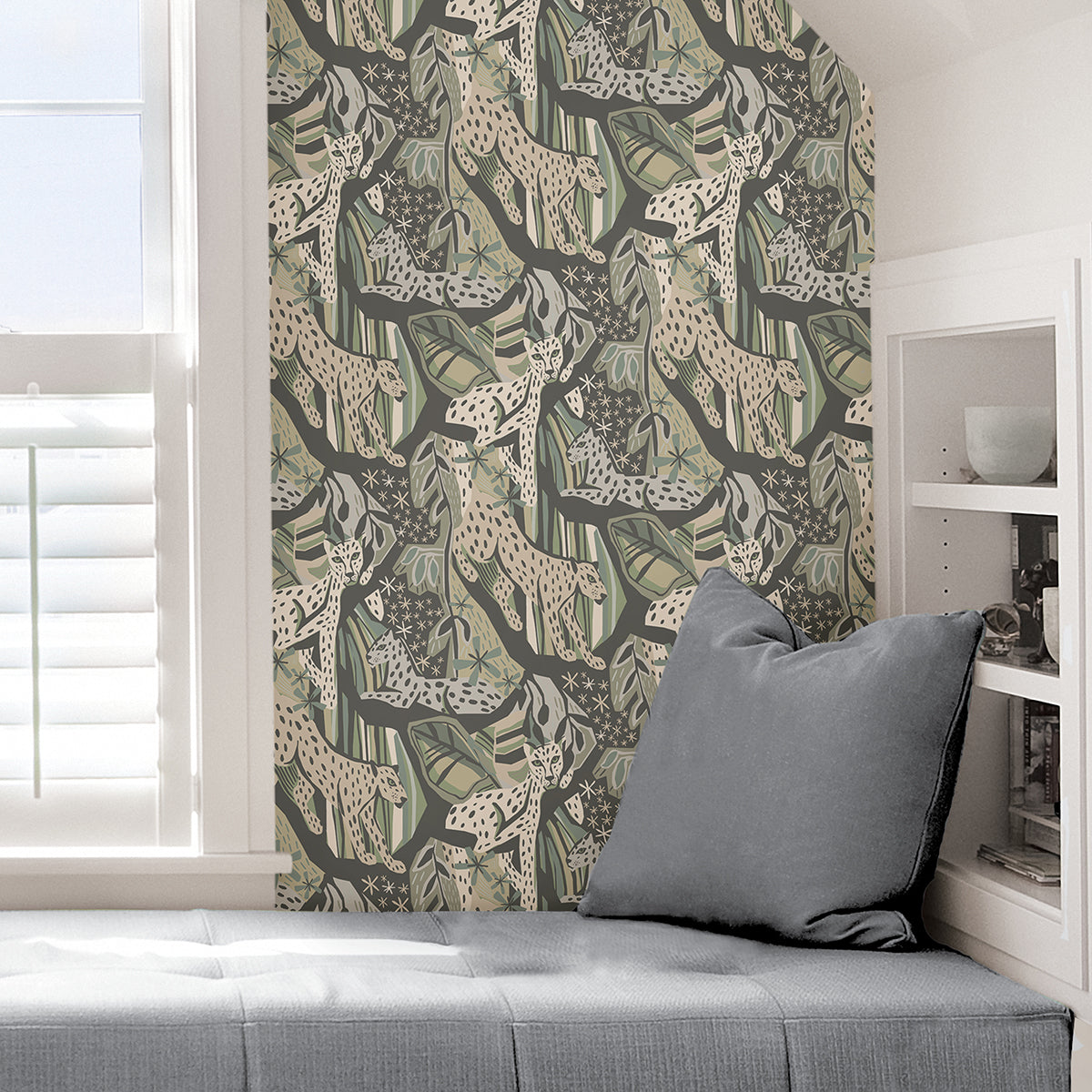 Cream Grey Cat Nap Peel and Stick Wallpaper - Brewster Wallcovering