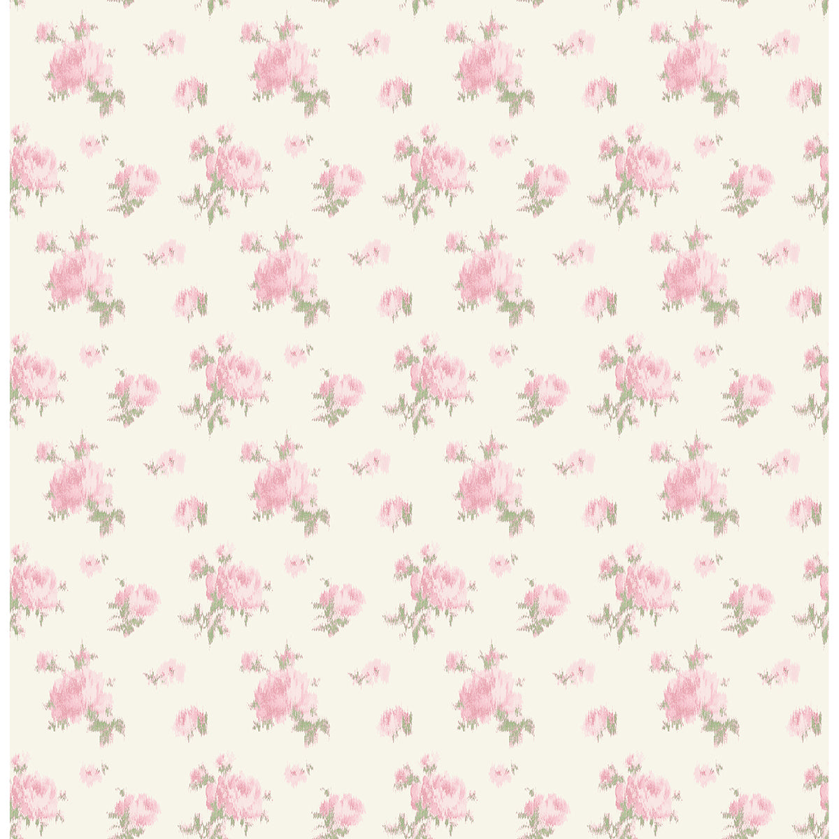 Ikat Rose Pink Small Print Wallpaper - Brewster Wallcovering