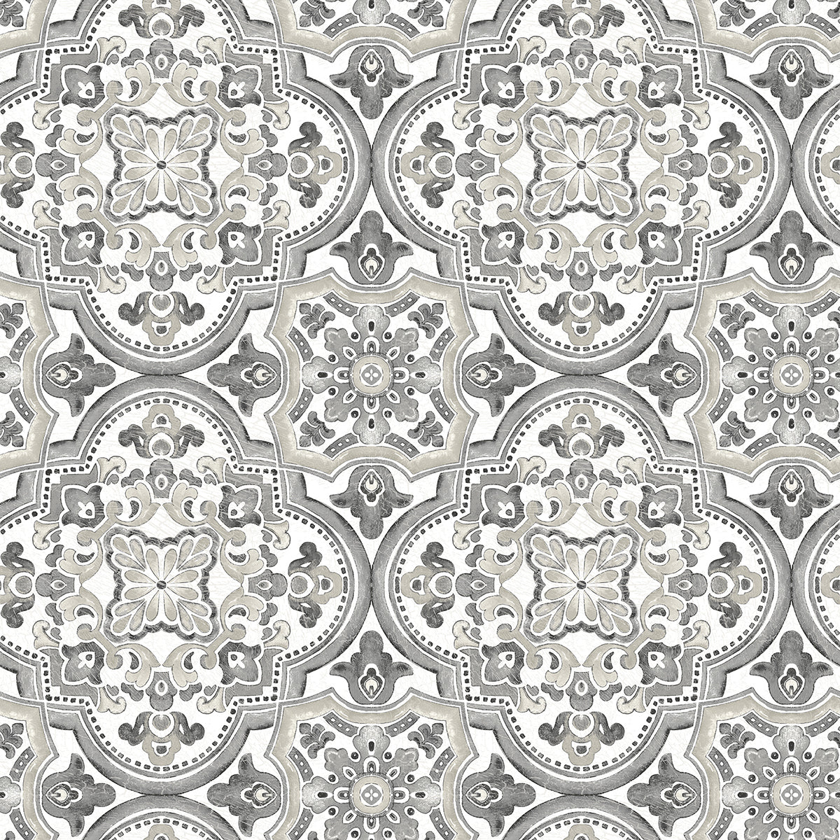 Picture of Concord Black Medallion Wallpaper