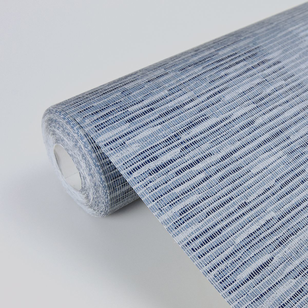 Pezula Blue Texture Stripe Wallpaper - Brewster Wallcovering