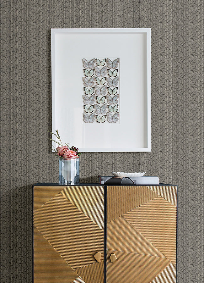 Mackintosh Charcoal Textural Wallpaper - Brewster Wallcovering