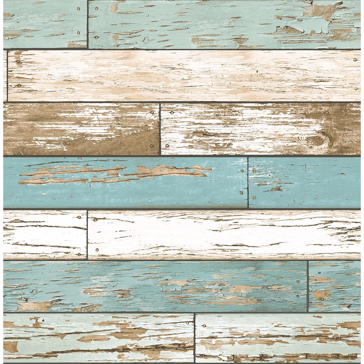 Picture of Levi Turquoise Scrap Wood Wallpaper