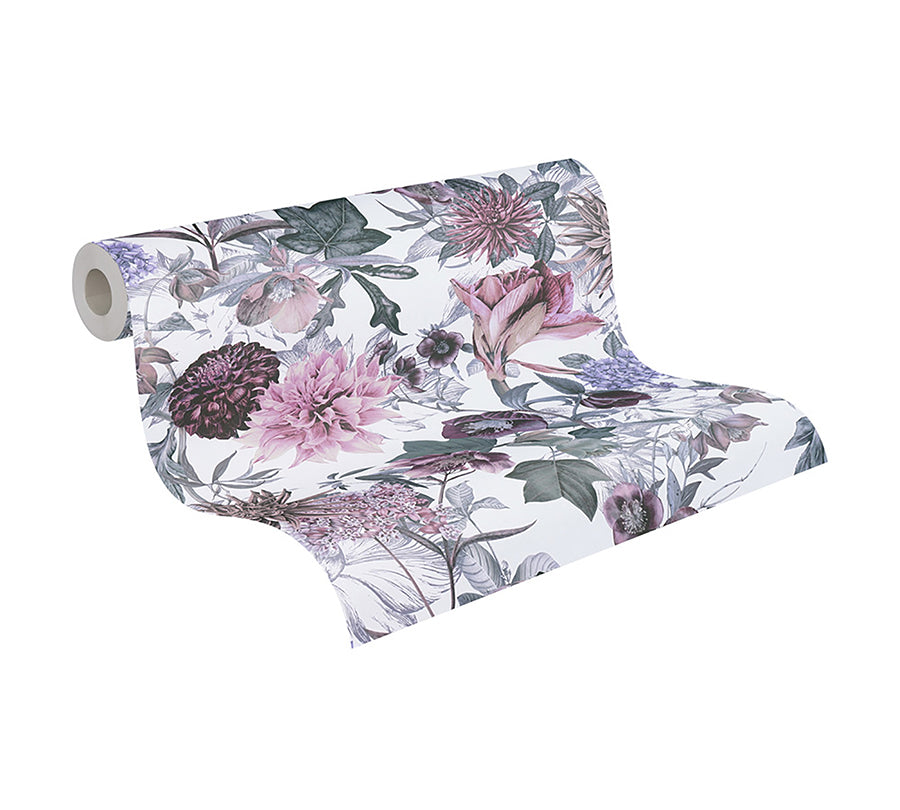 Althea Lavender Flower Garden Wallpaper - Brewster Wallcovering