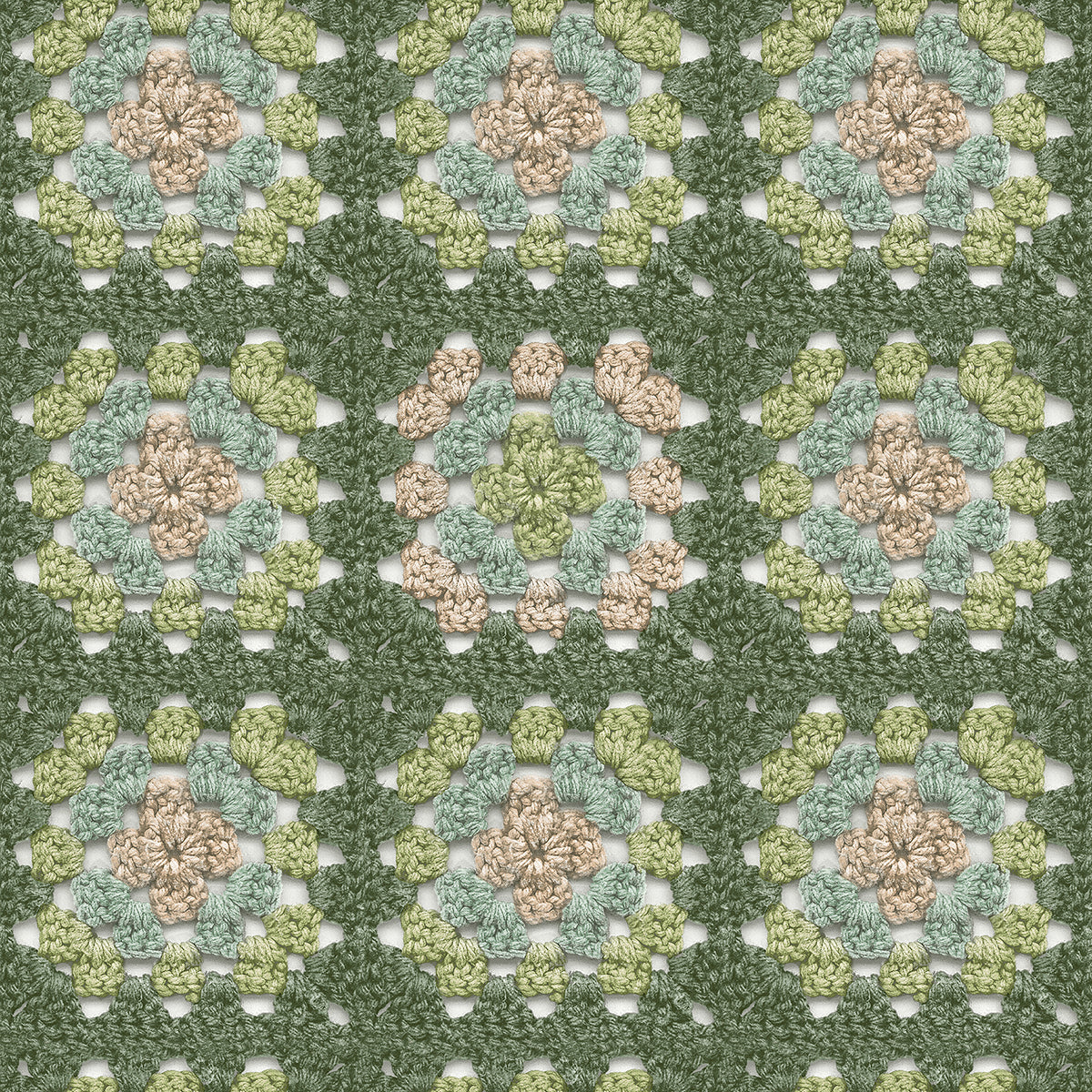 Picture of Maud Green Crochet Geometric Wallpaper