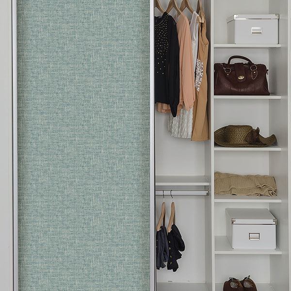 Aqua Poplin Texture Peel & Stick Wallpaper - Brewster Wallcovering