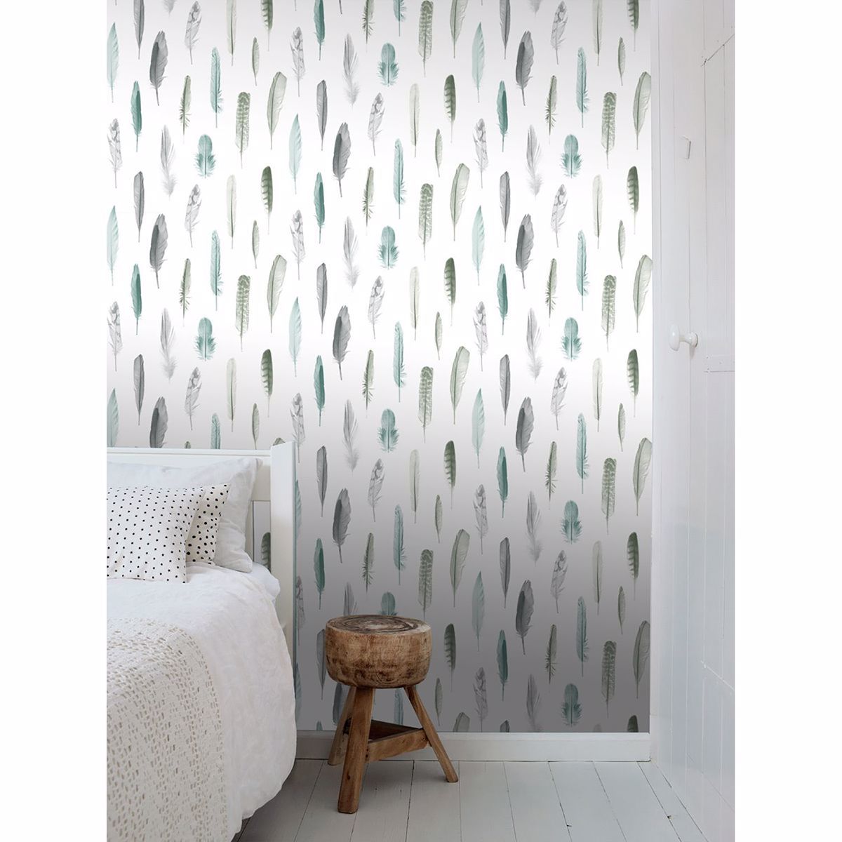 Nala Multicolor Feathers Wallpaper - Brewster Wallcovering