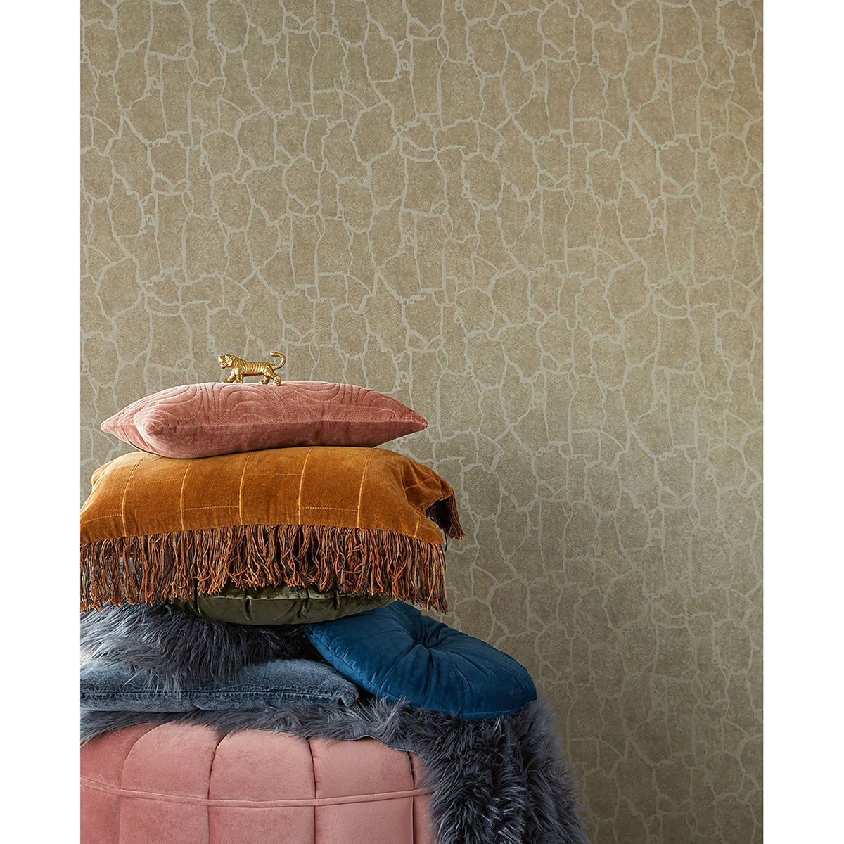 Kordofan Bronze Giraffe Wallpaper - Brewster Wallcovering