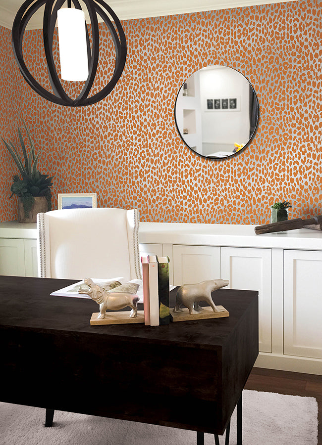 Lorange RuLeopard Peel and Stick Wallpaper - Brewster Wallcovering