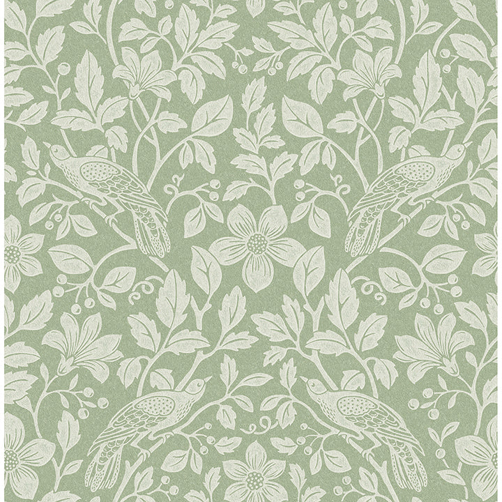 Picture of Marlow Green Bird Vine Wallpaper