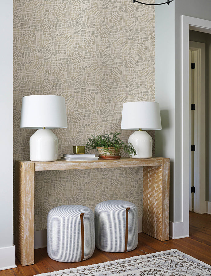 Wanderer Dove Mosaic Wallpaper - Brewster Wallcovering