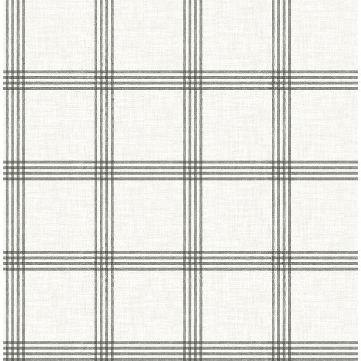 Picture of Twain Charcoal Plaid Wallpaper