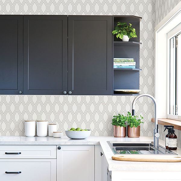 Honeycomb Grey Geometric Wallpaper - Brewster Wallcovering