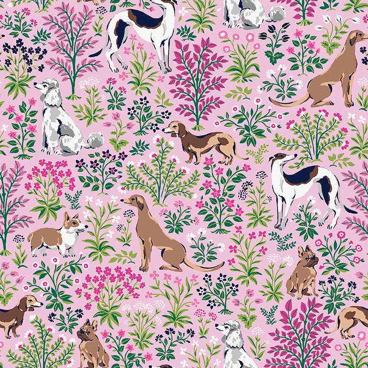 Picture of Must Love Dogs Pink Peel and Stick Wallpaper