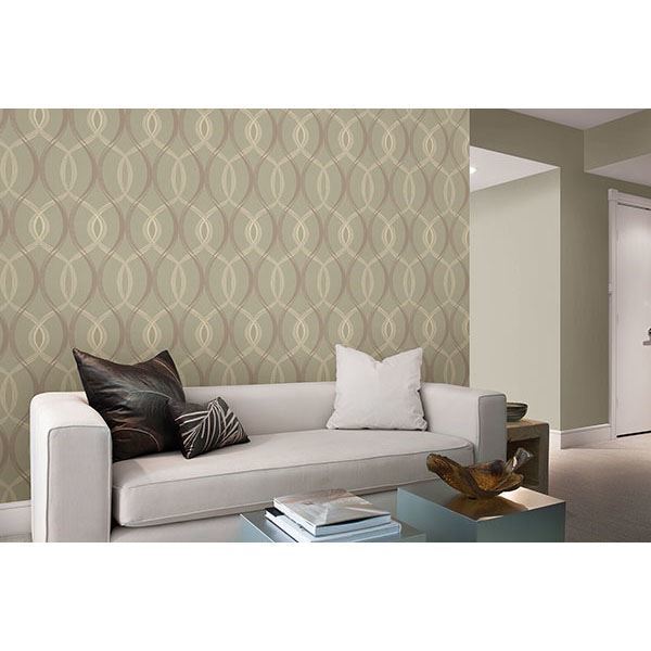 Echo Taupe Lattice - Brewster Wallcovering