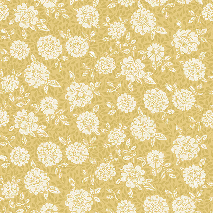 Picture of Lizette Mustard Charming Floral Wallpaper