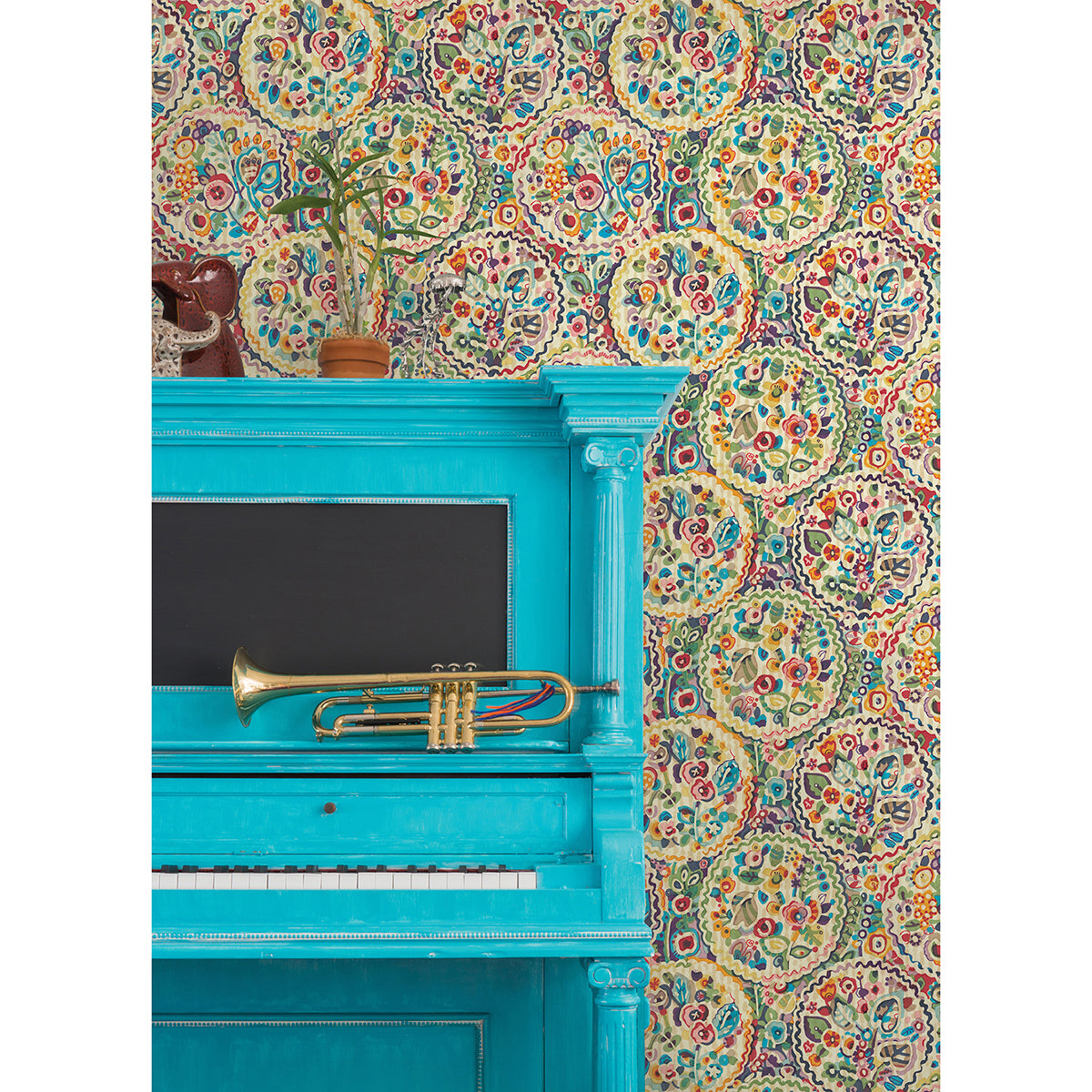 Multi Camille Peel and Stick Wallpaper - Brewster Wallcovering