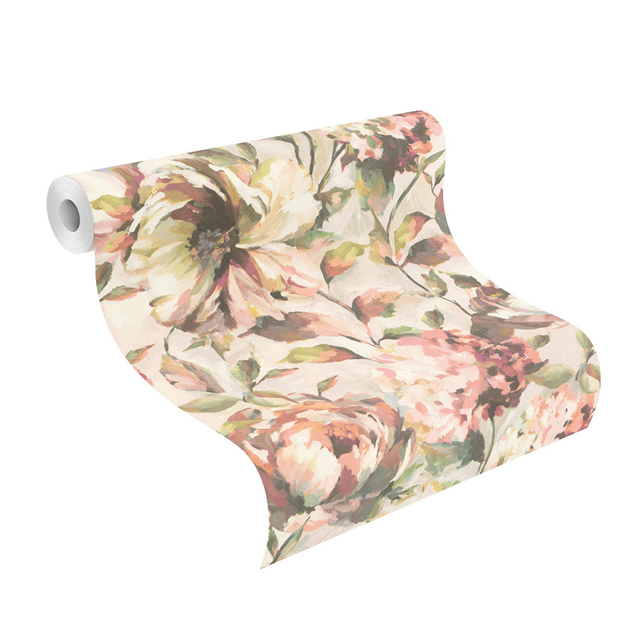 Attia Blush Floral Wallpaper - Brewster Wallcovering