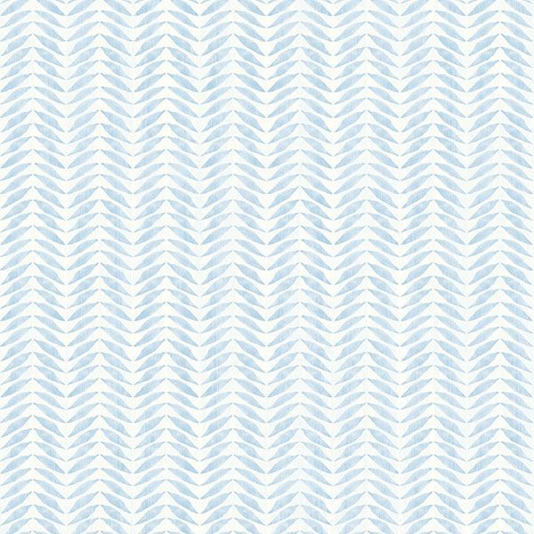 Picture of Espalier Sky Blue Chevron Stripe Wallpaper