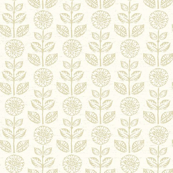 Picture of Dolly Neutral Folk Floral Wallpaper