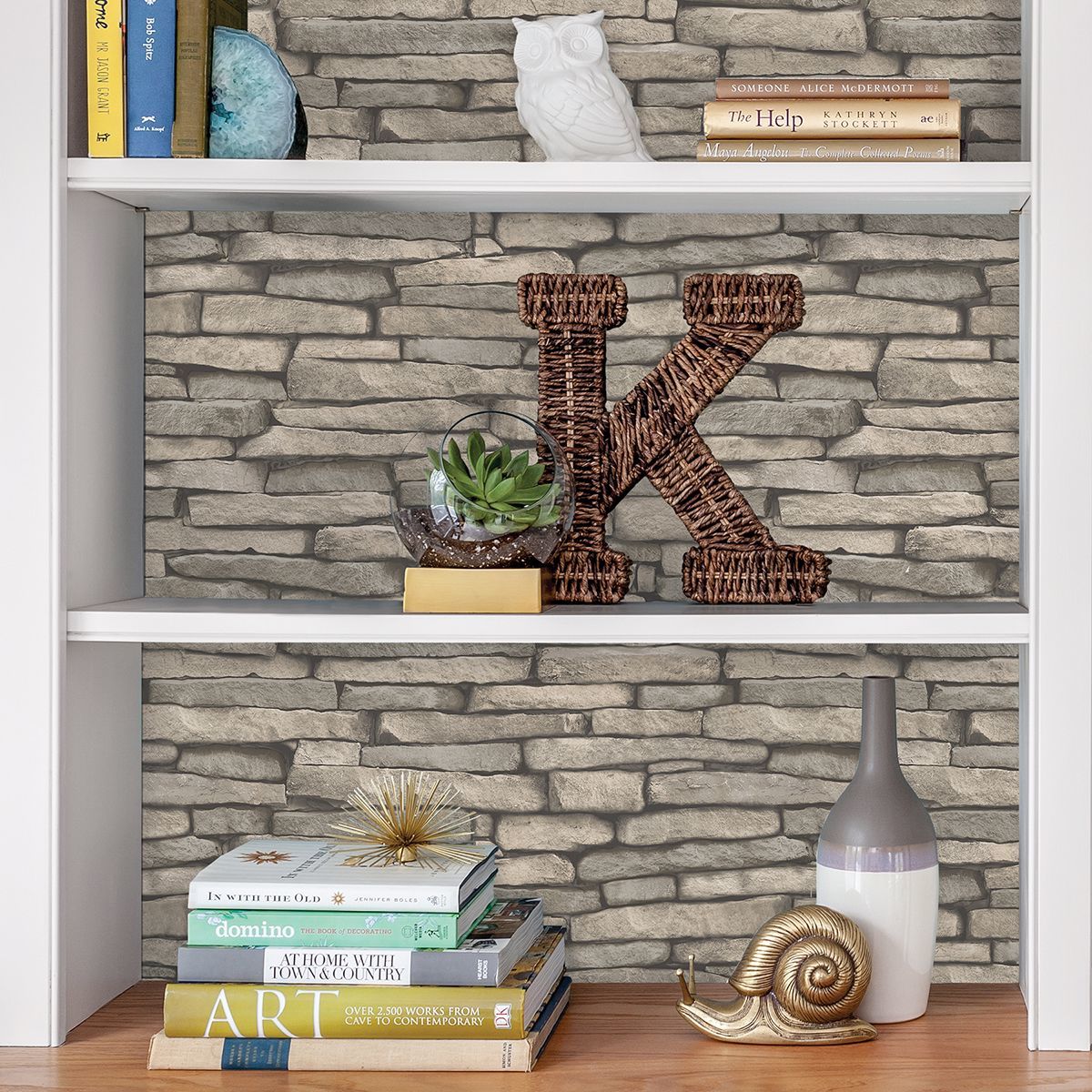 Hickory Creek Stone Peel & Stick Wallpaper - Brewster Wallcovering