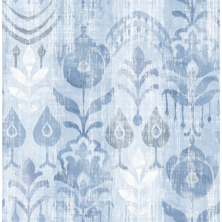 Picture of Pavord Blue Floral Shibori Wallpaper