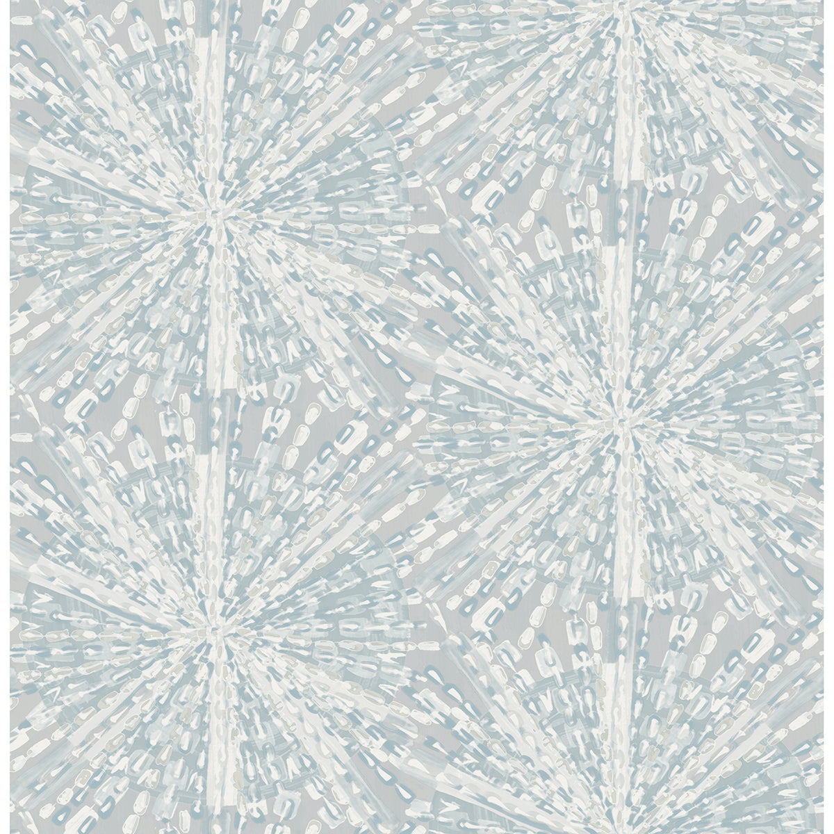 Grey Blue Sunburst Peel and Stick Wallpaper - Brewster Wallcovering