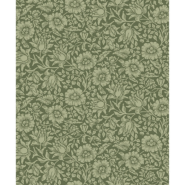 Picture of Mallow Dark Green Floral Vine Wallpaper