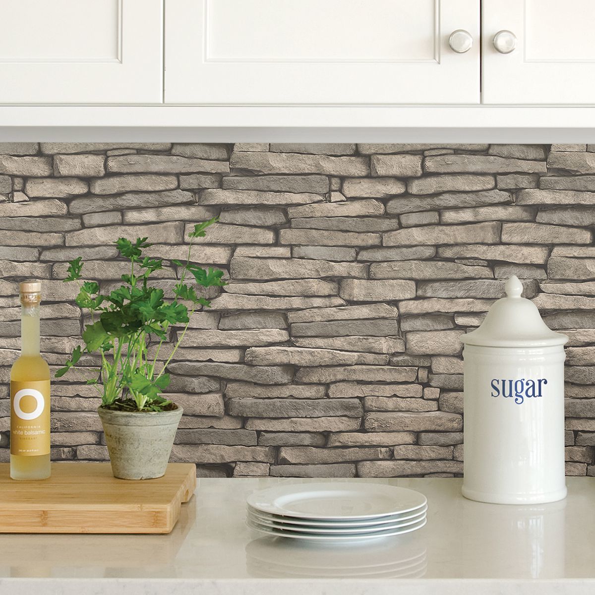 Hickory Creek Stone Peel & Stick Wallpaper - Brewster Wallcovering