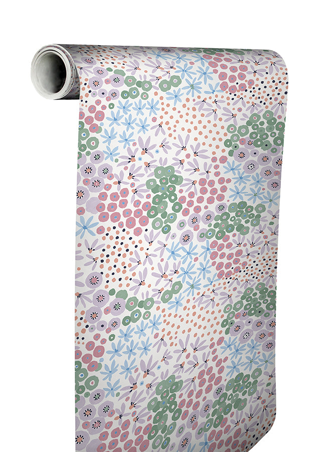 Floral Bunch Multi Cool Peel and Stick Wallpaper - Brewster Wallcovering