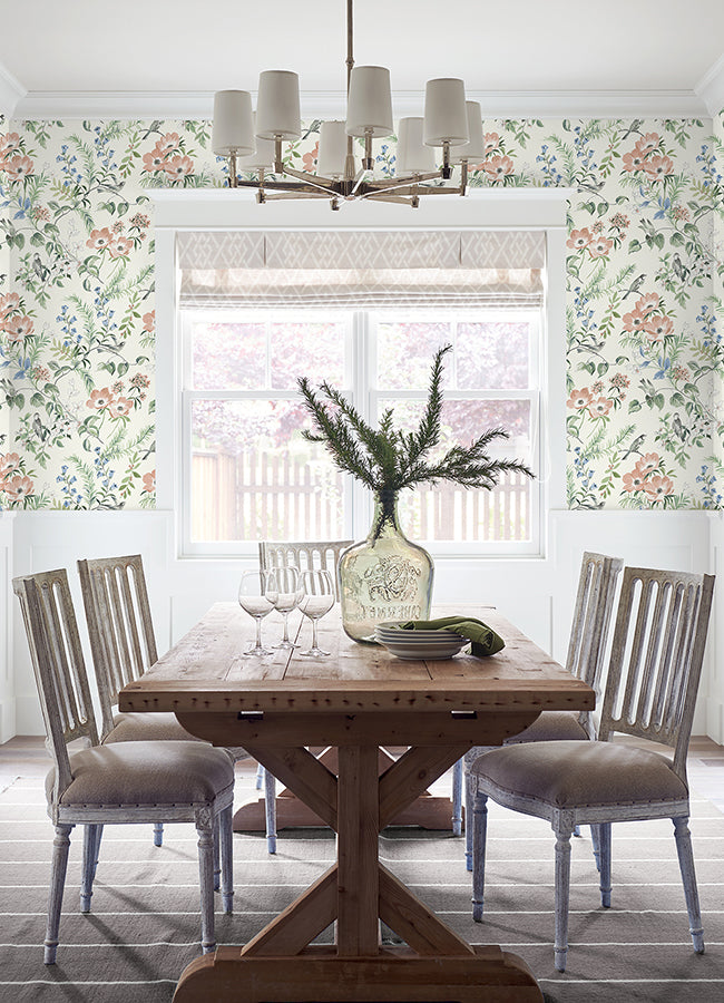 Frederique Multicolor Bloom Wallpaper - Brewster Wallcovering