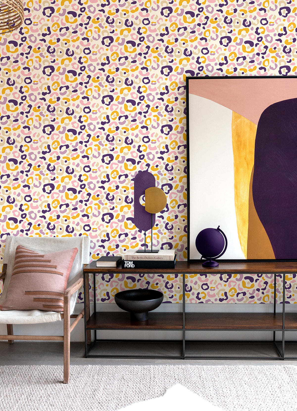 Multi Purple Leopard Spots Peel and Stick Wallpaper - Brewster Wallcovering