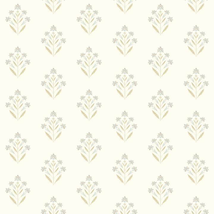 Picture of Kova Yellow Floral Crest Wallpaper