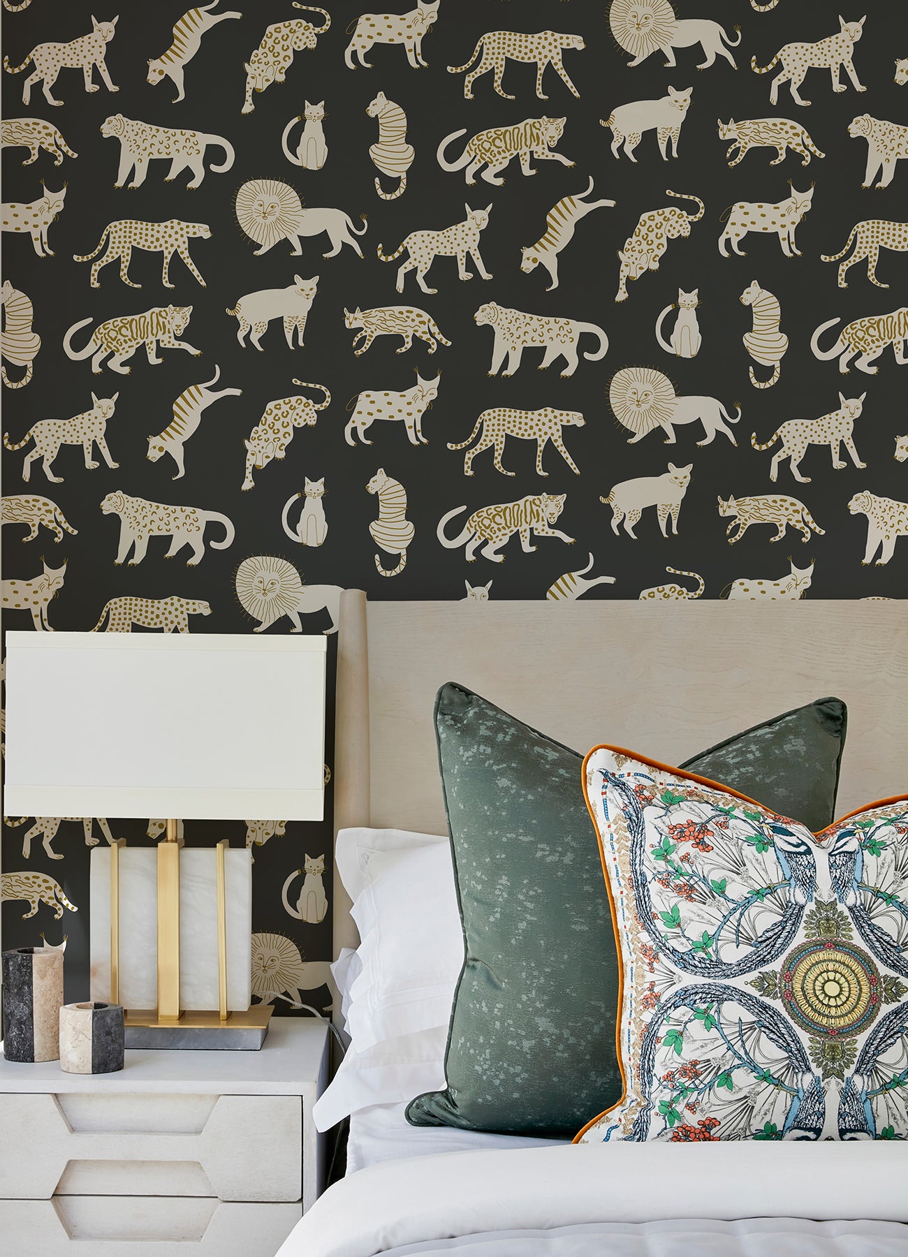 Black Kitty Kitty Novelty Peel and Stick Wallpaper - Brewster Wallcovering