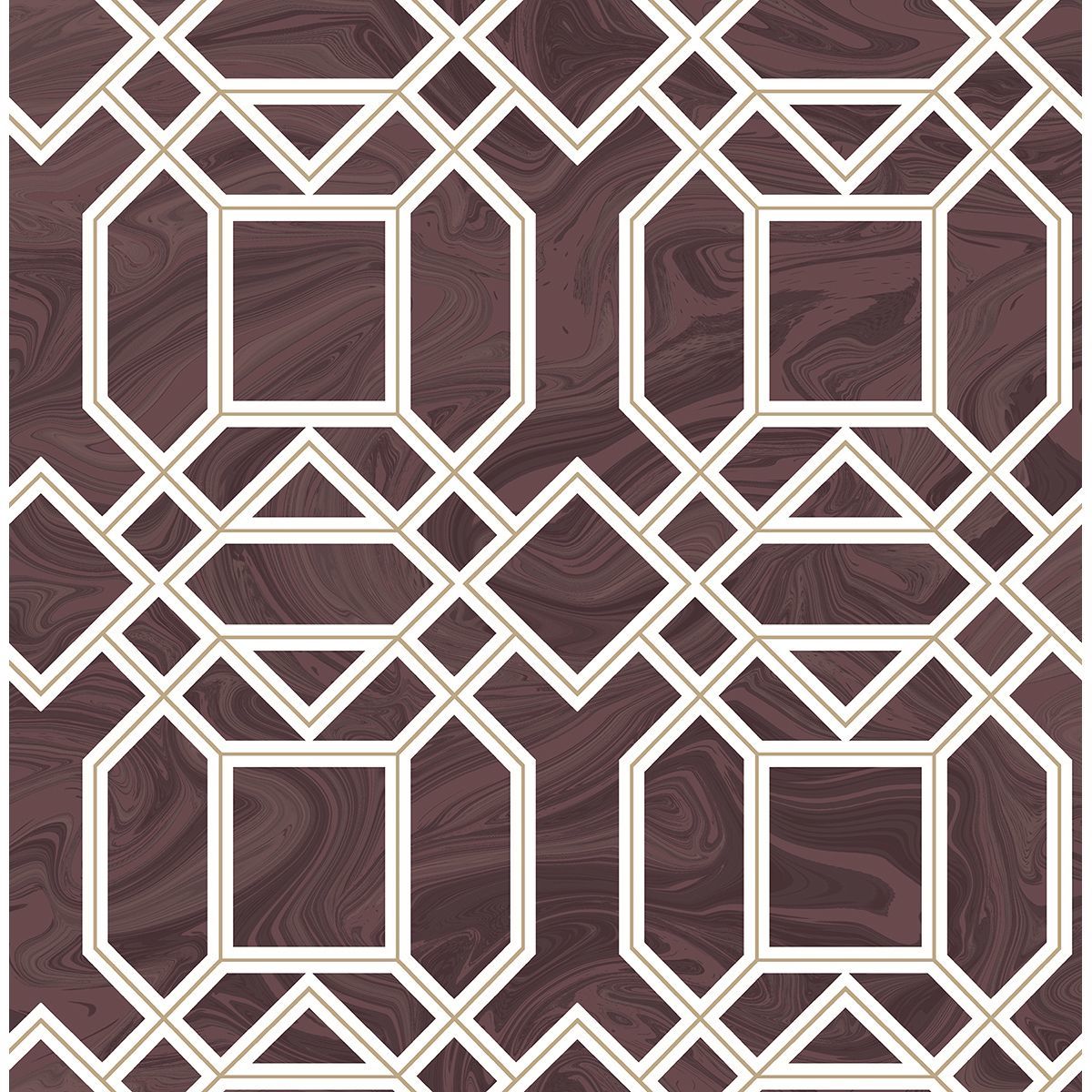 Picture of Daphne Maroon Trellis Wallpaper