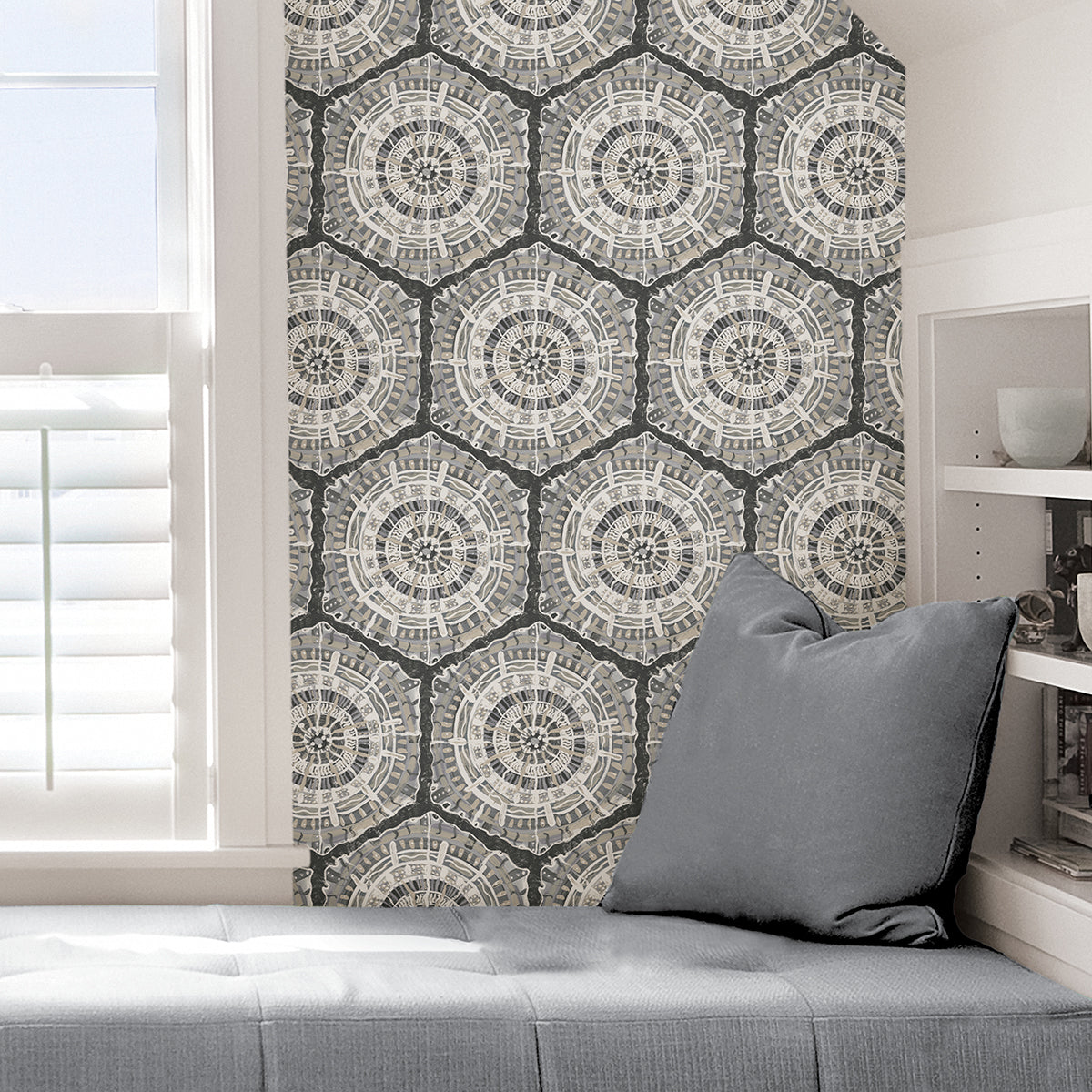 Charcoal Harmony Peel and Stick Wallpaper - Brewster Wallcovering