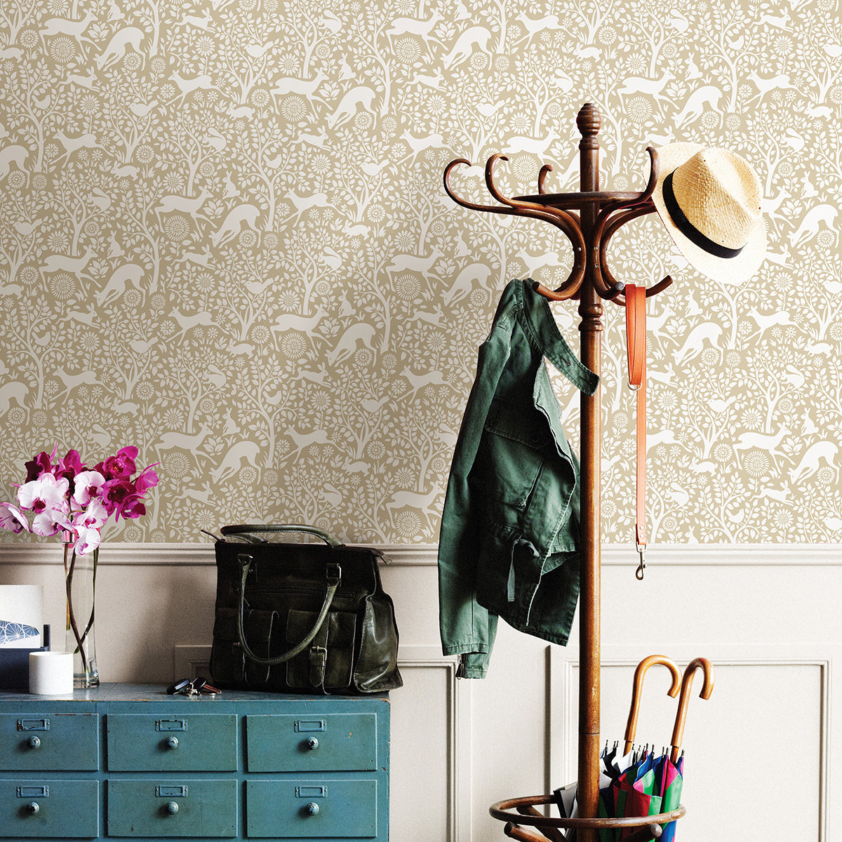 Cream Merriment Peel and Stick Wallpaper - Brewster Wallcovering