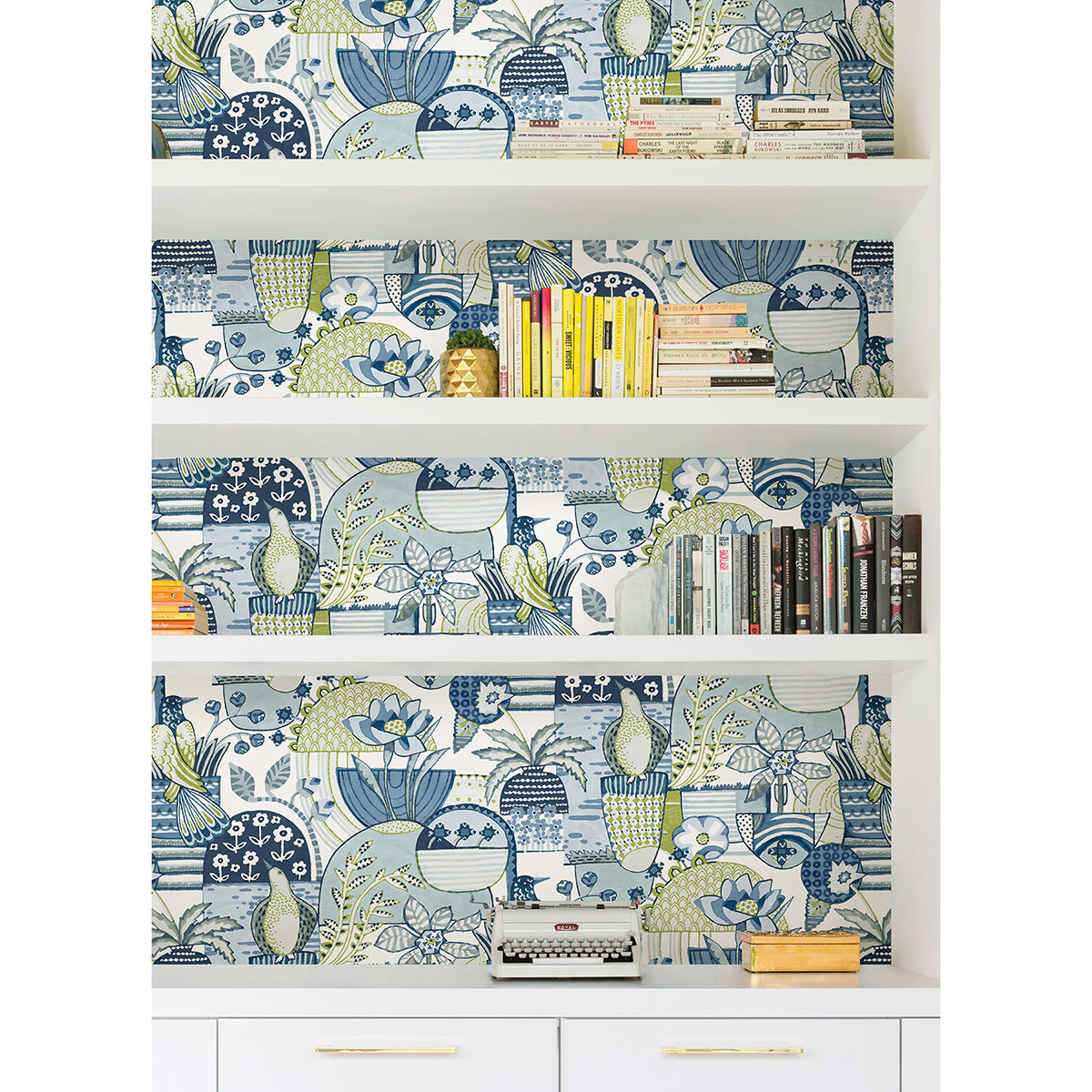 Blue Avriel Peel and Stick Wallpaper - Brewster Wallcovering