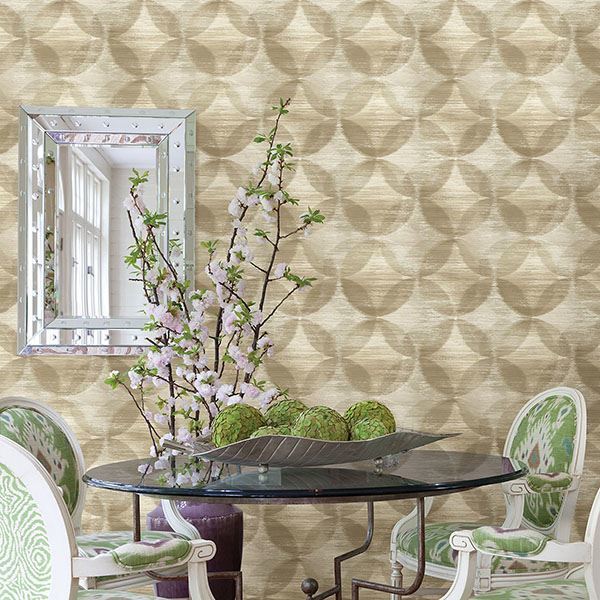 Alchemy Honey Geometric Wallpaper - Brewster Wallcovering